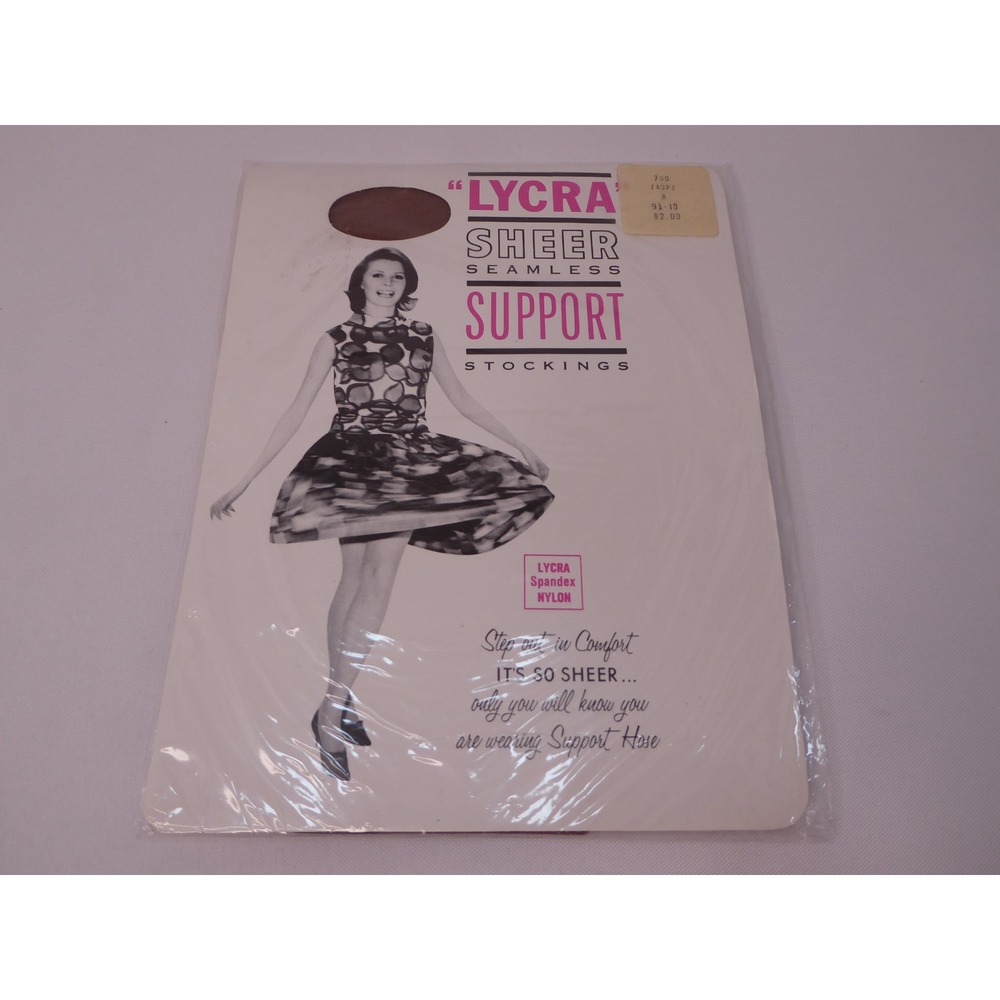 "Lycra" Sheer Seamless Support Stockings Taupe Size B